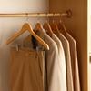 10pcs Solid Wood Hangers with Clips for Shirts T-Shirts Suits Coats and Wardrobe Use