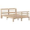 VidaXL Bed Frame with Headboard 120x200 Cm Solid Pine Wood, Bed, Solid Wood Bed Frame, Bedroom Furniture At 3306851