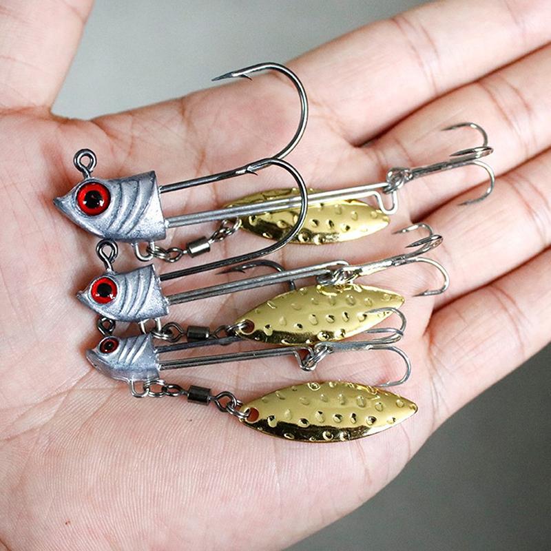 Haczyk z podwójnym haczykiem z haczykiem z cekinami z liści wierzby