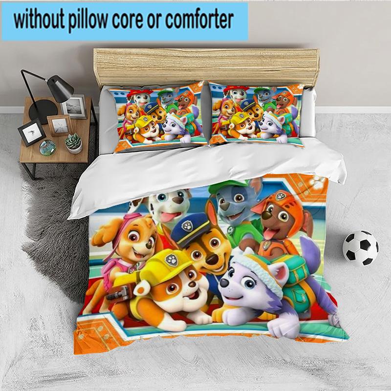Dog Paw Heroes 3PCS Bedding set,Ideal for 1pc Duvet Cover And 2pcs Pillowcases Perfect for Fan gift,Ideal for Bedroom, Dormitory