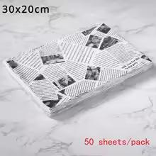 50 pcs Oil-Proof Paper for Wrapping Sandwich Packaging Burger Bread Fried Food Fryer Air Baking Paper Plate Mat Accessories