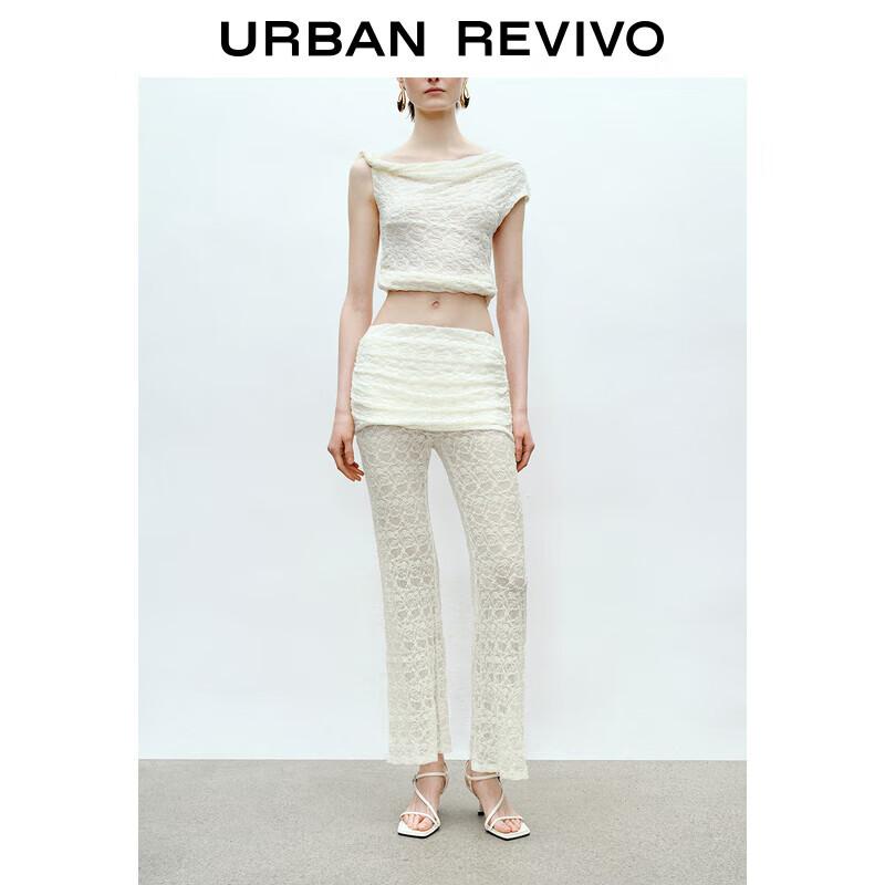 UR 2025 Spring Women s Patchwork Lace Slim Flared Pants L