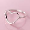 New Classic Genuine 925 Silver Hollow Heart Ring Love Wedding Bands Ring for Women Girl Fashion Jewelry Gift Party Ring