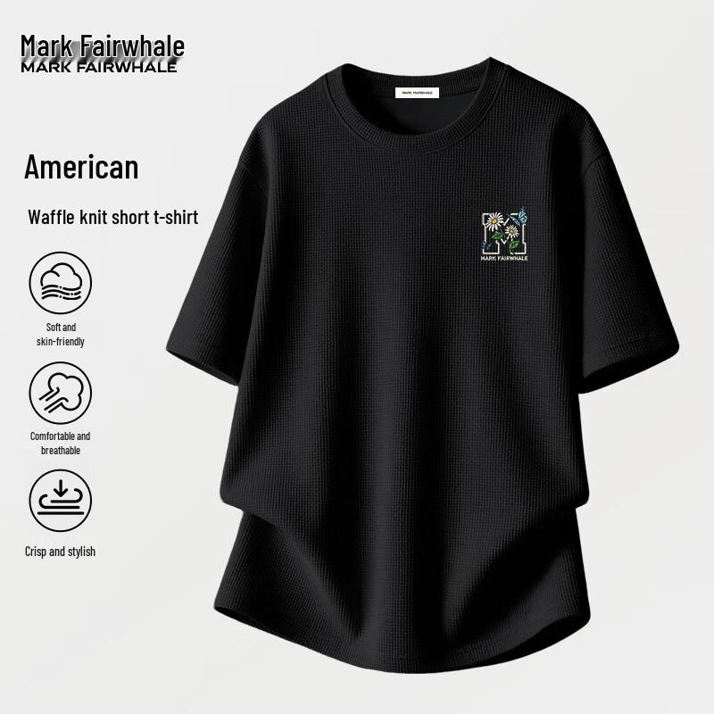 

MARK FAIRWHALE Men s Waffle Texture Short-Sleeve T-Shirt