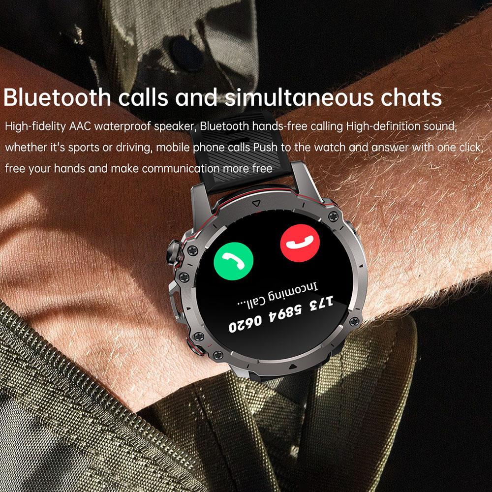 AK56 1.43-inch Smart Watch Heart Rate Blood Pressure Monitoring Bluetooth-compatible Calling Sports Smart Bracelet