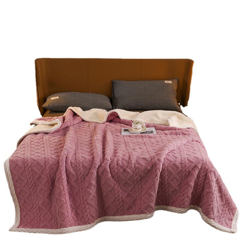 Taffeta Composite Lamb and Milk Fleece Blanket - Multifunctional Gift for Napping and More