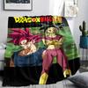 Flanelová deka s potiskem postav z Dragon Ball, Vysoce kvalitní, Pohodlná pro všechna roční období, Domácí dekorace, Teplo a pohodlí, Perfektní jako vánoční dárky