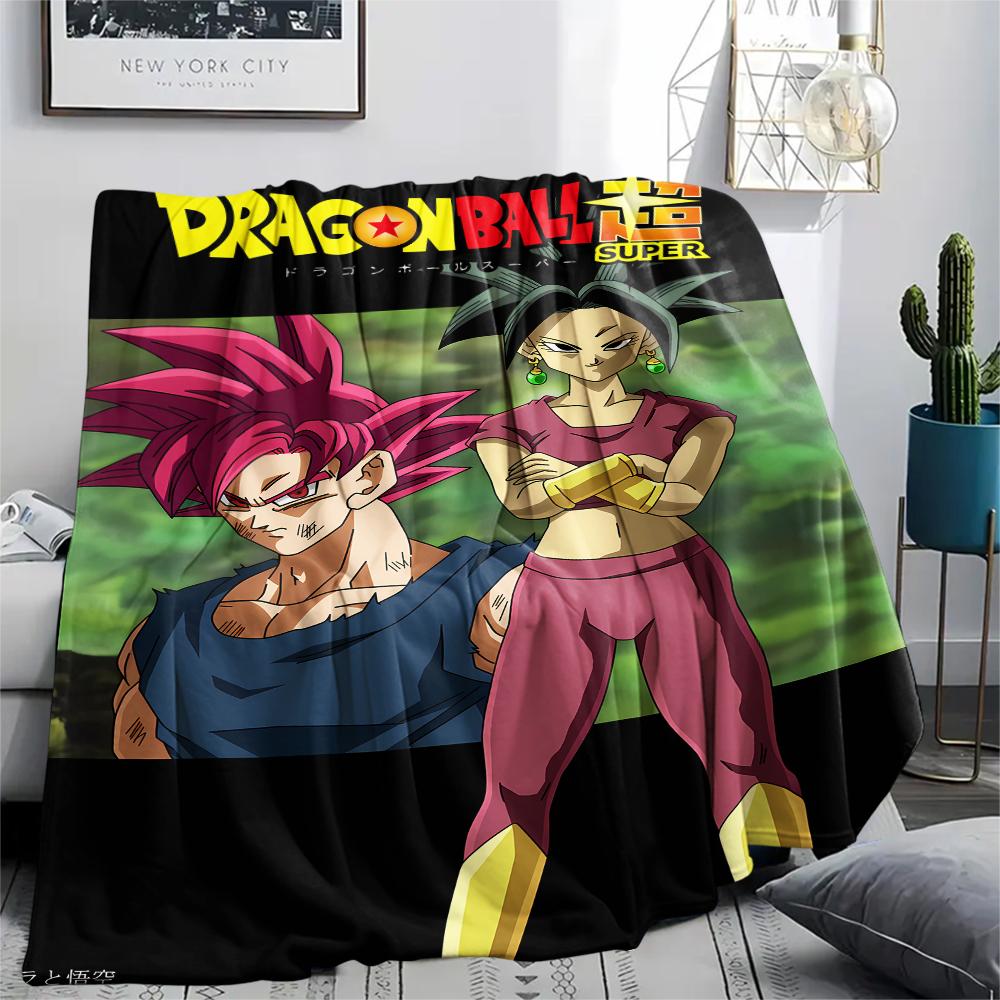 Flanelová deka s potiskem postav z Dragon Ball, Vysoce kvalitní, Pohodlná pro všechna roční období, Domácí dekorace, Teplo a pohodlí, Perfektní jako vánoční dárky