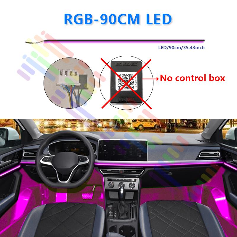 18 in 1 Car Ambient Light 64 Color Acrylic Strips 110cm 90cm 75cm 35cm 20cm Full Colors RGB Car Interior Bluetooth App Control