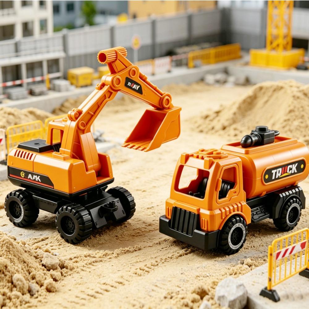 Plastic Tractor Excavator Bulldozer Drop Resistant Crane Truck Model Simulation Diecast for Boys