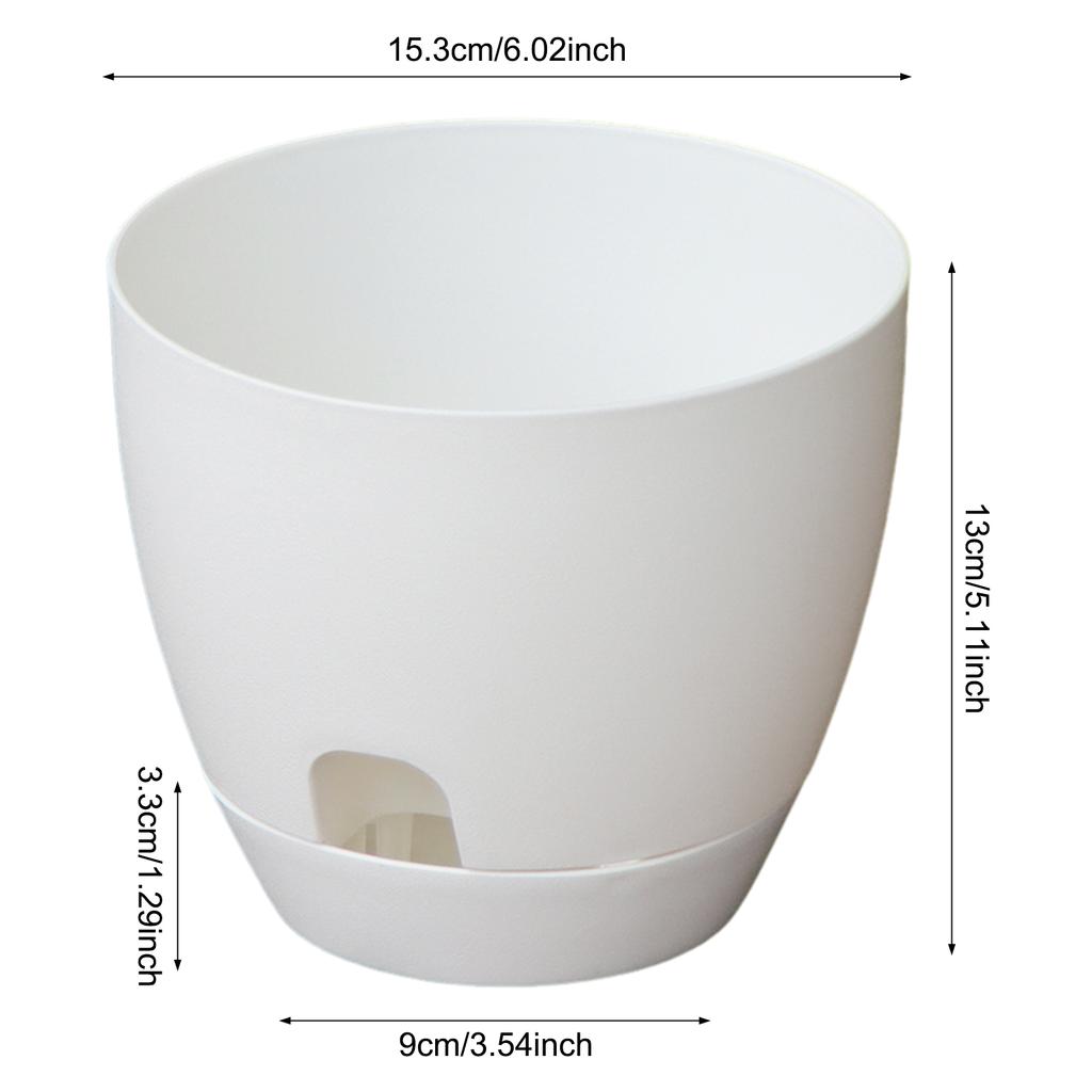 Lazy Self-absorbing Water Flower Planter with Tray Promote Root Respiration Vase Simple Flowerpot for Garden Planting Supplies