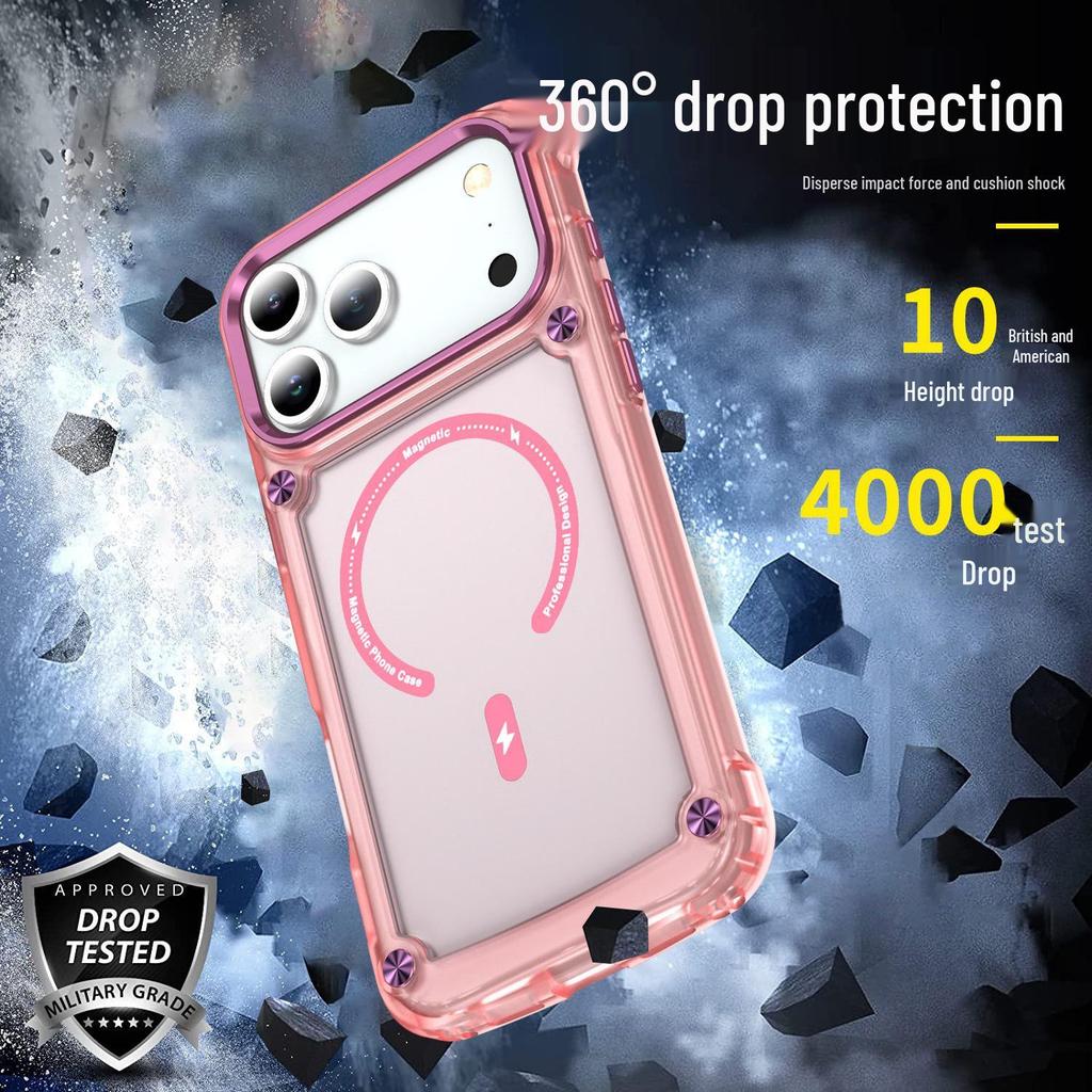 Magnetic Suction Case for Apple iPhone 17 Pro/16 Pro Max/15 Pro - Soft, Skin-Feel, Anti-Fall Protective Cover