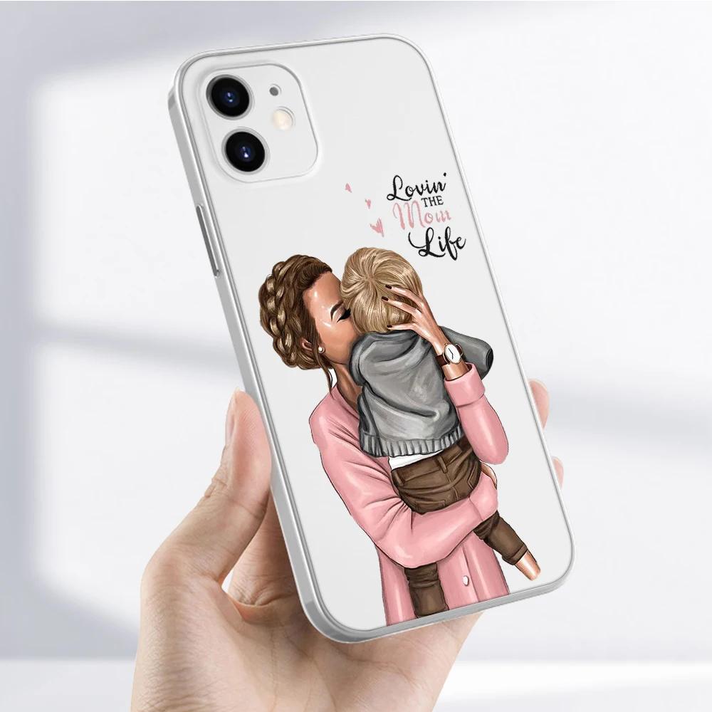 

Чехол для телефона Супер Мама для Мальчика Девочки на iPhone 17 16 15 11 12 14 13 Pro Max Mini X XS XR 7 Plus SE 16E Air Ударопрочный Мягкий Чехол iPhone 11 Pro