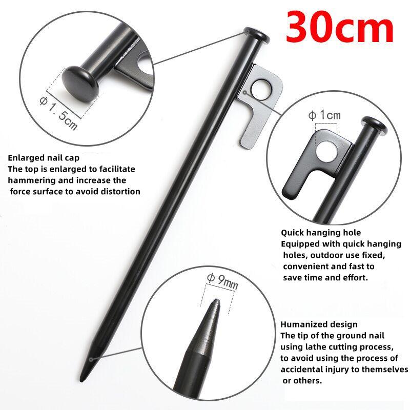 Tent Stakes Heavy Duty Metal Tent Pegs for Camping Steel Tent StakesUnbreakable and Inflexible Black