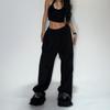 Women's High-Waist Lace-Up Sweatpants - Solid Casual Loose Joggers, Classic Baggy Streetwear Sport Dance Trousers