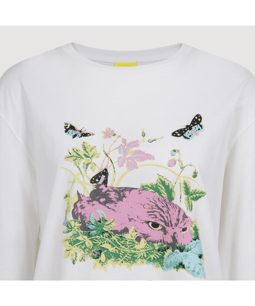 LUCKY CHOUETTE Chouette Point Long Sleeve T-Shirt (White) Lftas25270Whx
