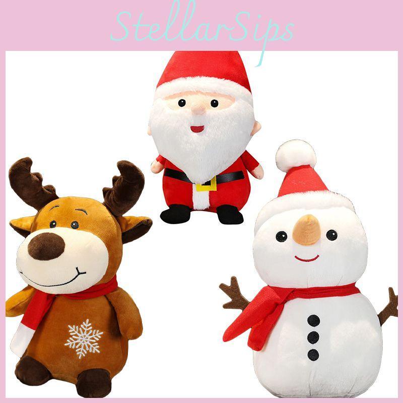 High Quality Christmas Plush Santa Elk Snowman Stuffed Toy For Kids Holiday Joy