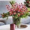 Weihnachtsdekorativer Blumenstrauß Simulierte Weiße Beeren-Accessoires Stecklinge Schneeflocke Wintergrün Fruchtmaterial Stecklinge Neu