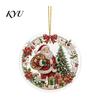 Office Holiday Decorations Christmas Acrylic Hanging Ornament, 2D Flat Double Side Printed Personalized Gifts Santa Snowman Pendant for Tree