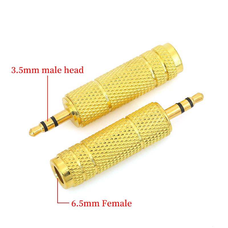 Stlxy 2Pcs Adapter Converter Speaker 6.5mm Male To 3.5mm Audio Stereo/mono Jack Female To 2 RCA Male Audio Jack Connectors