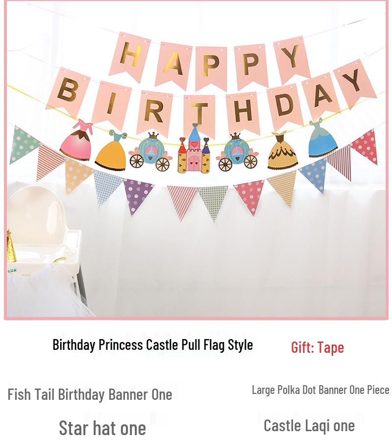 Baby's First Birthday & Full Moon Celebration Decoration Set: Banner, Balloons, and Wall Ornaments