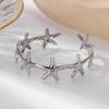 Stainless Steel Starfish Scallop Bracelet Opening Bracelet Fashionable Personality Seaside Vacation Summer Hot Sale