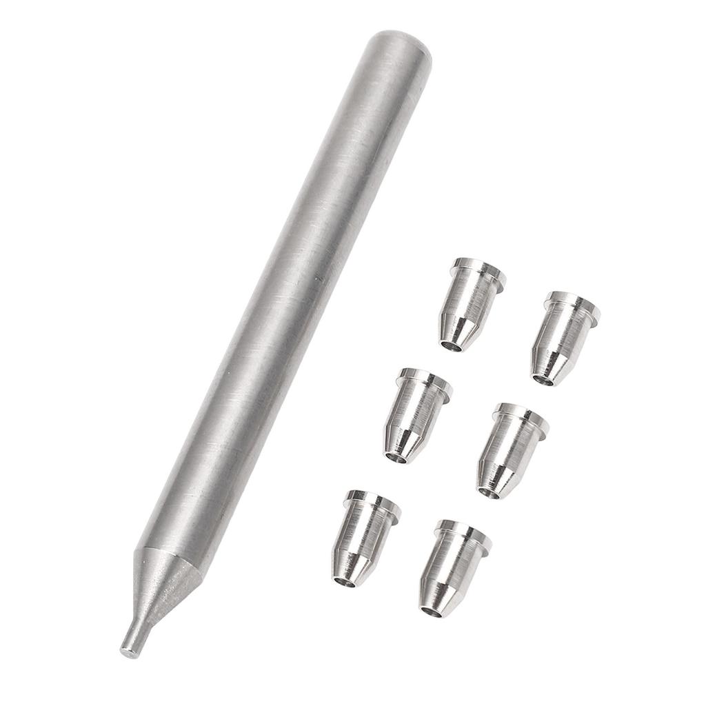 6Pcs Guitar String Ferrules Metal Thru Body Replacement Parts Accessories with Installation Tool