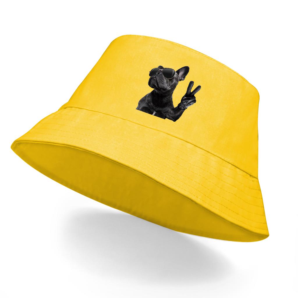Cool Dog Wear Glasses Print UV Protection Bucket Hat Solid Bucket Hats Man Warm Fisherman Ideal Choice For Hiking Summer Hat