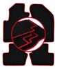 Velours-Fußmatten mit rotem Rand für: Jeep Compass MK49 SUV (2007-2017)