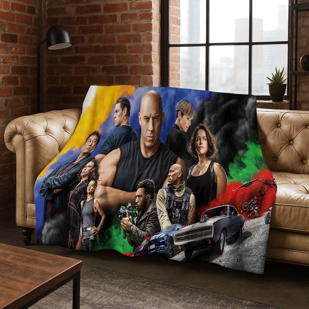 Fashion Fast & Furious X Dominic Art Flannel Blanket,Cozy Soft Throw Blanket for Home Bedroom Bed Sofa Picnic Cover Kid Gift