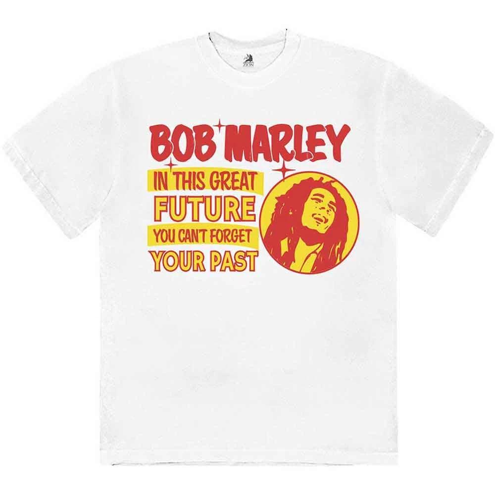 

Bob Marley 100% Cotton T-shirt Mens Tees Top This Great Future Logo new Official Unisex White L
