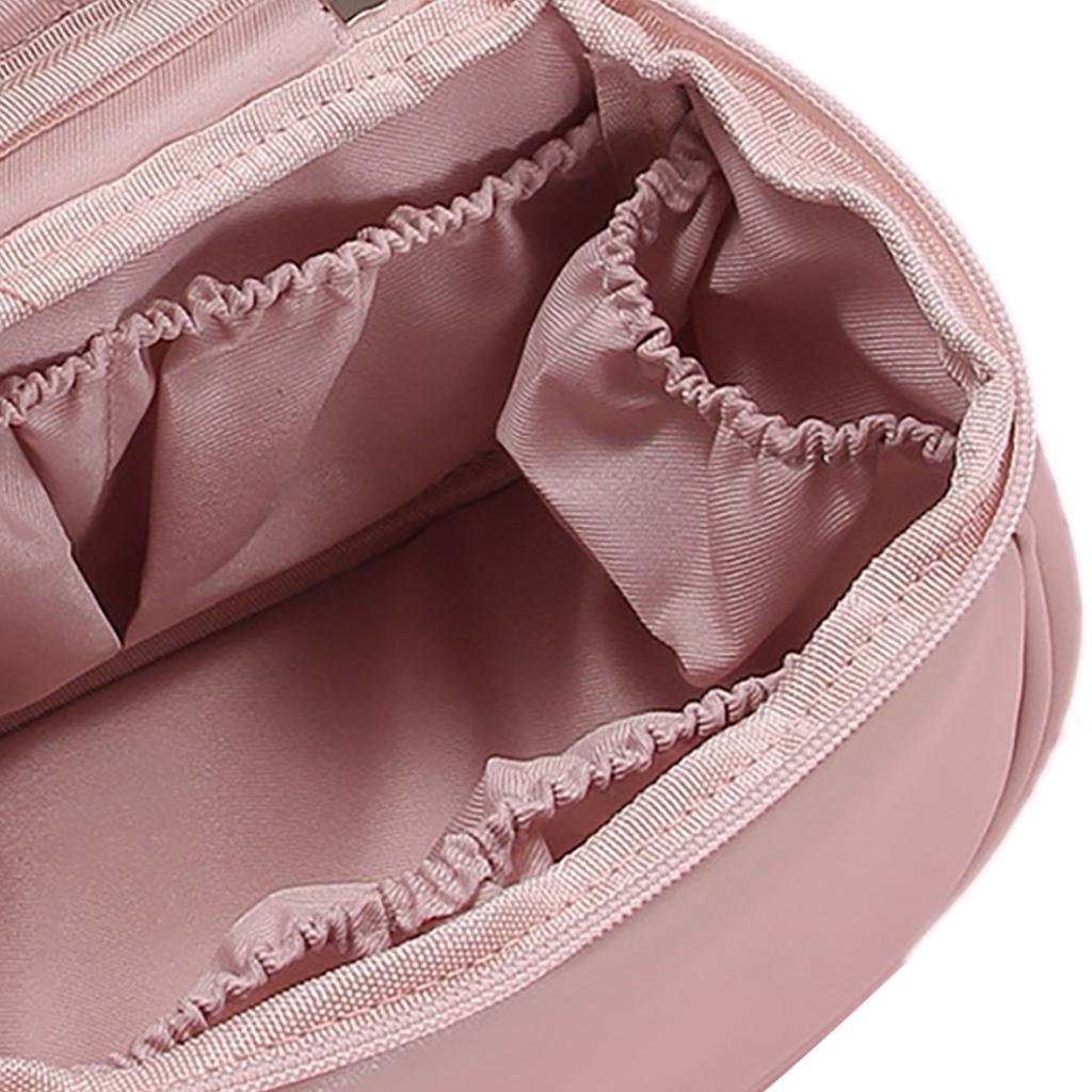 Tragbare Make-up-Tasche Damen Niedliche PU-Leder Kosmetiktaschen Große Kulturtasche für Teenager-Mädchen Geschenke Reise Rosa