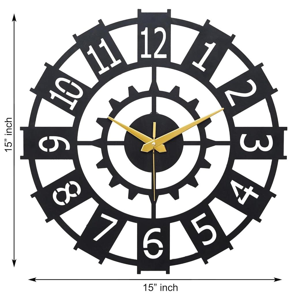 Stylish Metal Wall Clock for Living Room || Antique Big Size Modern Analog Wall Clock for Bedroom, Office, Hall & Home Decor