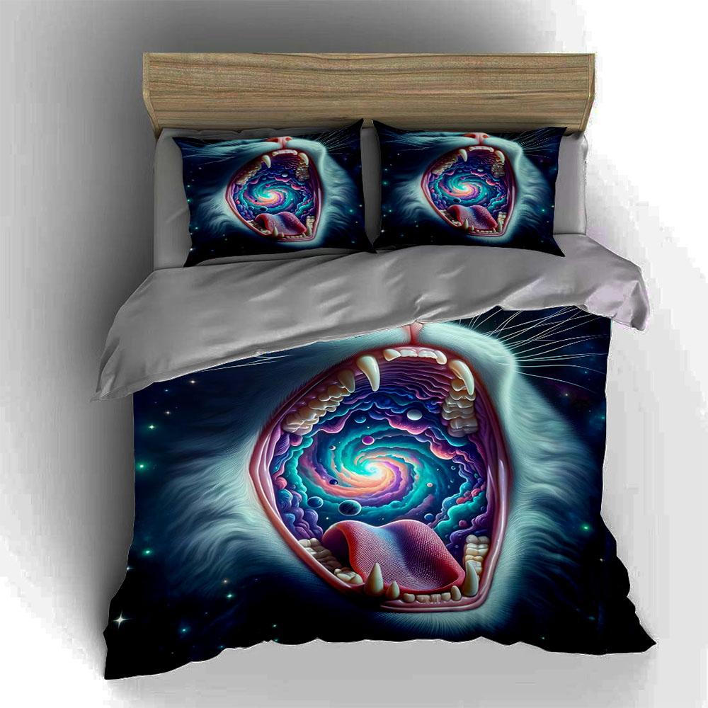 Cosmic Cat Maw Bedding Duvet Cover Sets Duvet Covers Pillowcases Gifts (1 * Duvet Cover 2 * Pillowcases, Without Duvet Insert)