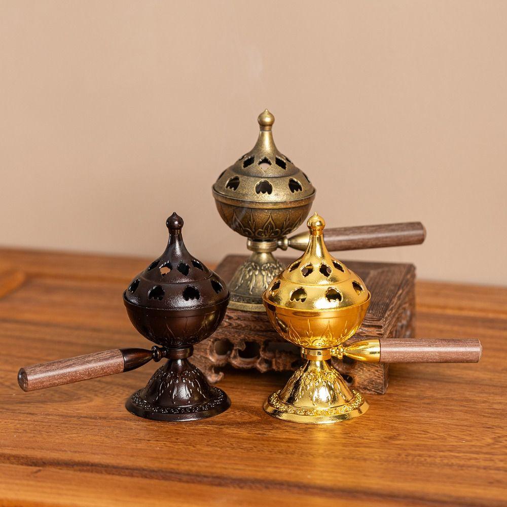 Rotating Incense Holder Retro Style Handheld Stove New Incense Censer  Meditation