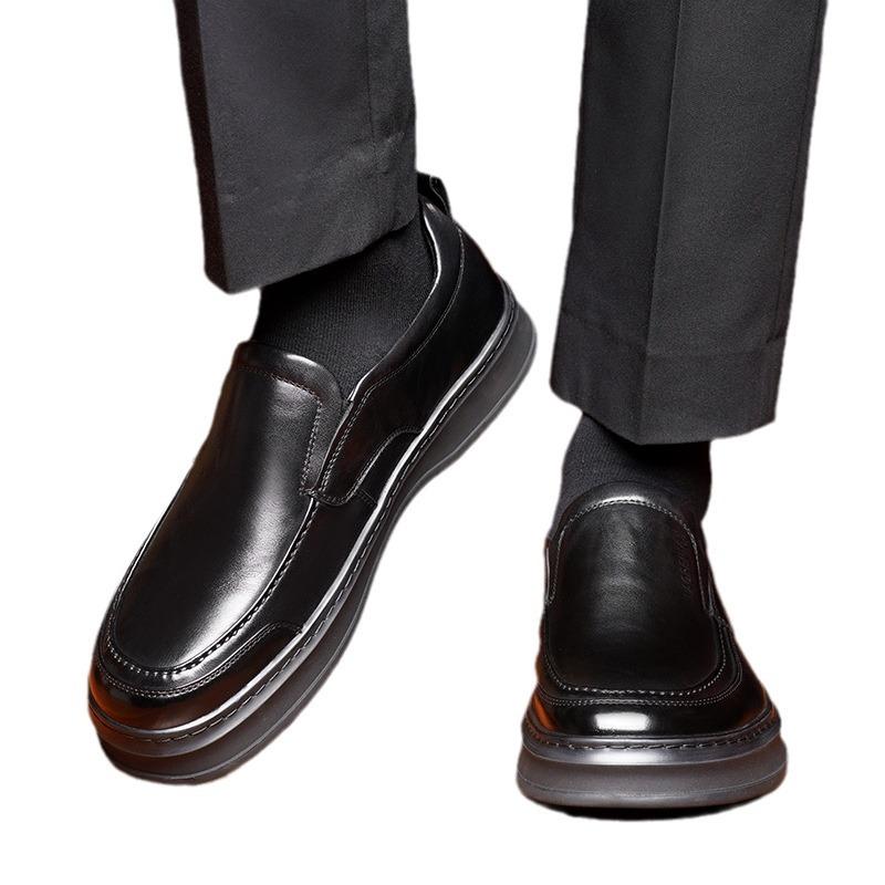 Old Man Head Spring and Autumn New Leather Fashion Trend Casual Leather Shoes Men's Comfortable Breathable Soft Sole Men's Shoes 18032