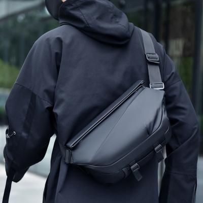 1pcs Men's Motorcycle Crossbody Bag Water-Resistant Multi-Functional Single Shoulder Chest Bag Casual Biker Sling Bag