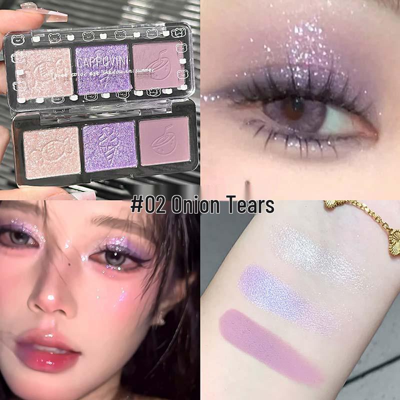 

Cappuvini Summer Colorful Three-Color Eyeshadow - Pearlescent, Shimmer & Matte 2.4g*3