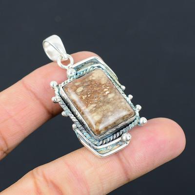 Womens Day Sale Red Brecciated Mookaite Gemstone New Pendant 925 Sterling Silver