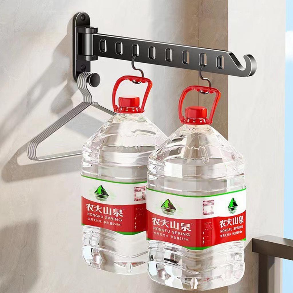 Metal Laundry Drying Rack Wall Mounted Clothes Hanger Foldable Coat Hanger Holder for Laundry Room Organization and Storage