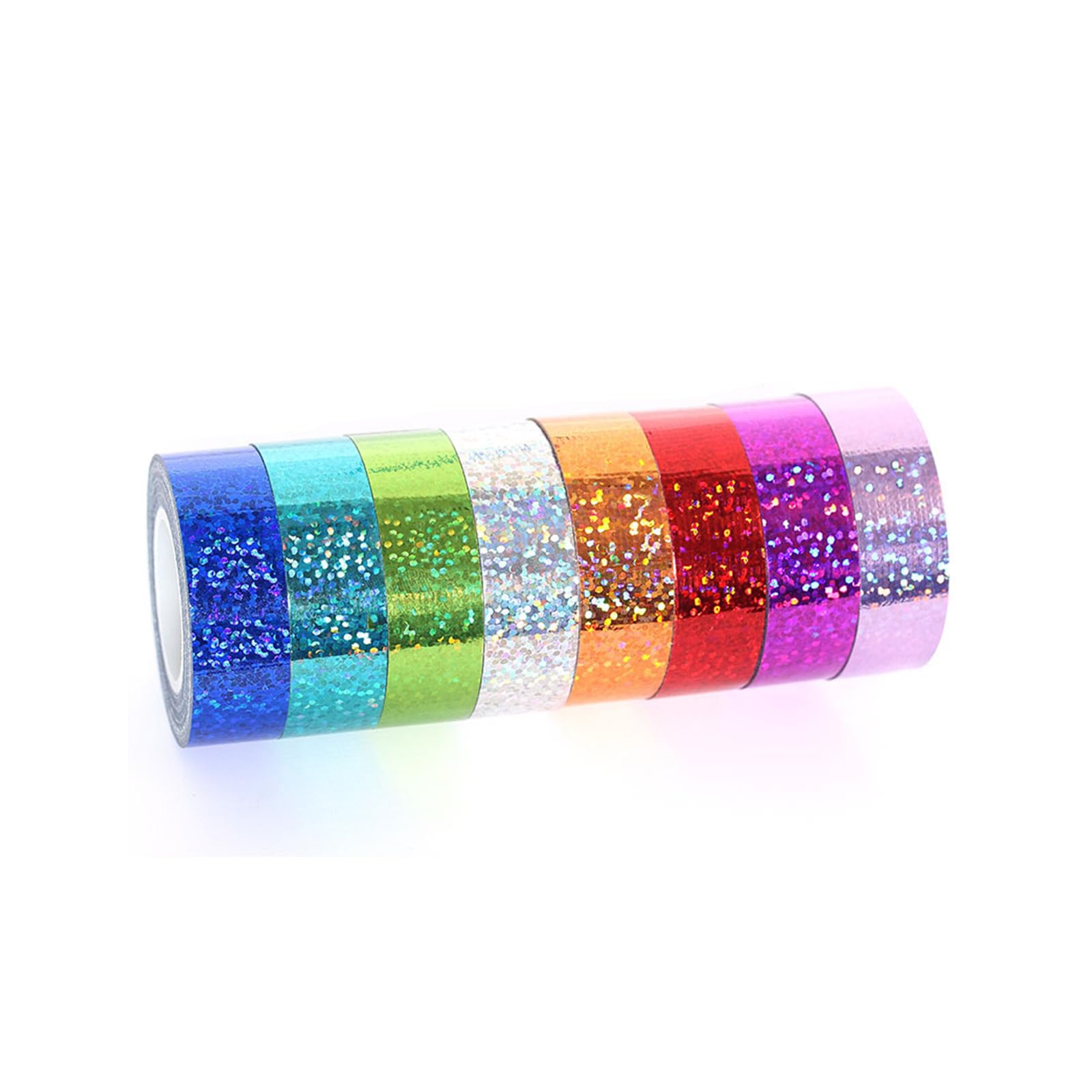 Holographic Decorative DIY 15mm x 5M Tape, 8-Color Set, Self-Adhesive, Sparkly, Tape, Wrapping, Sticker,