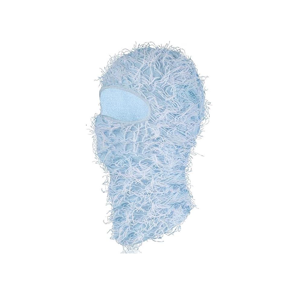 Single-Hole Knitted Prank Mask: Acrylic Yarn Balaclava for Outdoor Warmth
