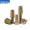 Flat Head Hex Socket Screws & Pre-embedded Nut Set for Wooden Bed Connectors