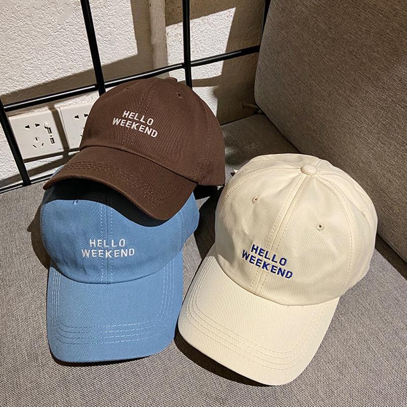 

Letter Embroidered Baseball Cap Women S Summer Face Small Wide Hat Hat Korean Version Big Head Round Soft Top Beige Cap