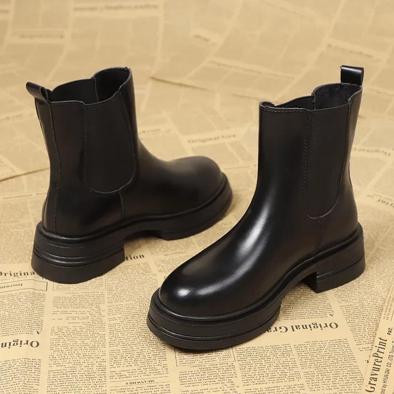 Fashion 2024 High Quality Shoes for Women Slip-on Women's Boots Fashion Round Toe Modern Boots Women Hot Sale Solid Shoes for Women
