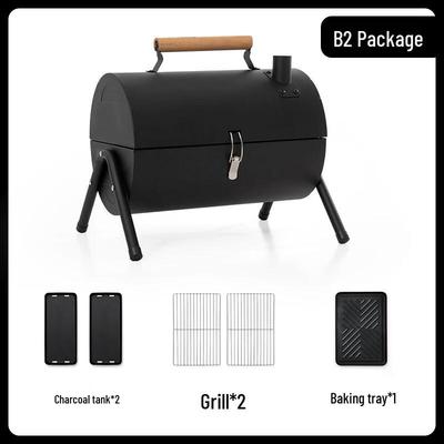 Outdoor Charcoal BBQ Grill and Fire Pit
