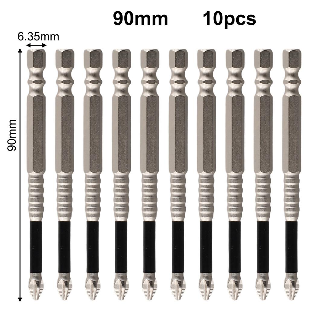 Screw Driver Bit Pack of 10 with Magnetism and High Strength Alloy Steel