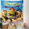 Shrek Tapestry Wall Hanging, DreamWorks Ogre Fairy Tale Movie Art, Funny Cartoon Wall Decor for Bedroom Living Room Dorm