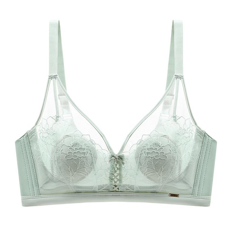 Rabbit Ear Bra Women's Crystal Cup Thin Seamless Latex Underwear Women's Gathering Bra Without Underwire