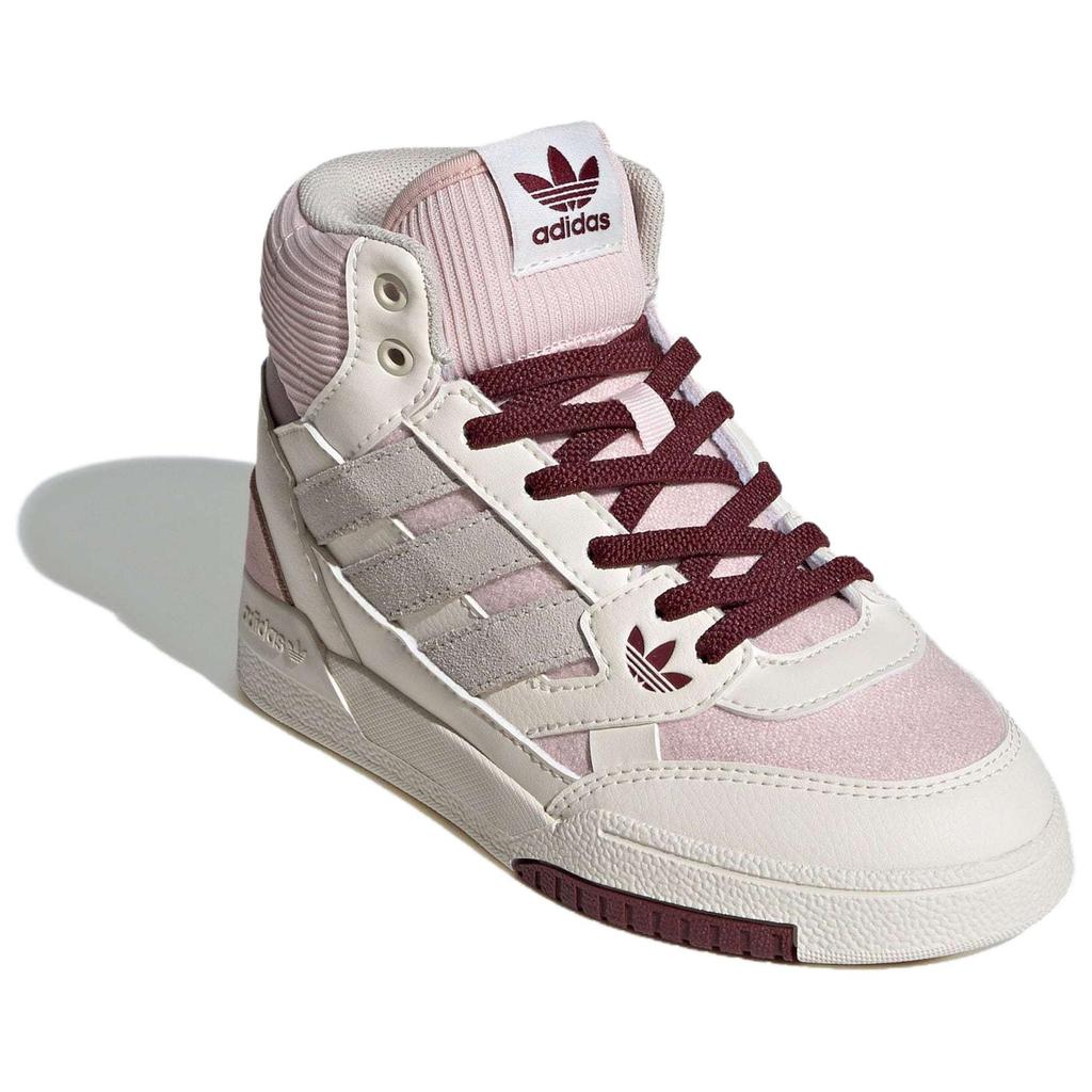 Adidas Originals Drop Step Se Synthetic Leather Comfortable Versatile Slip Resistant Mid Top Kids Skate Shoes Light Pink Kids Skate Shoes IH3286